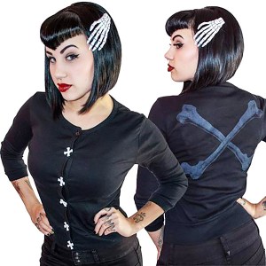 Cardigan Crossbones Noir