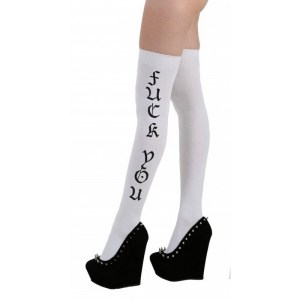 Chaussettes Blanches Design Fuck You