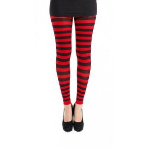 Legging Rayures Rouge et Noir