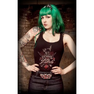 Débardeur noir Femme Fatale rumble59, rockabilly, psychobilly, rockwear
