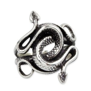 Bague Double Serpents Acier inoxydable