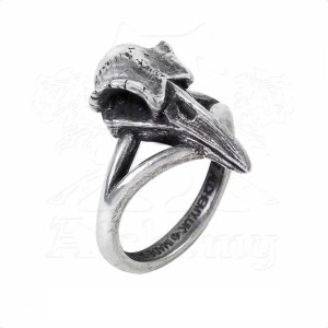 Bague Crâne Corbeau en Etain
