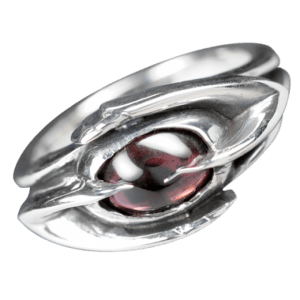 Bague Oeil Grenat en Argent