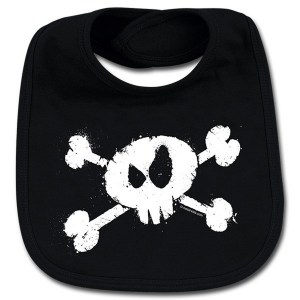 bavoir splashed skull