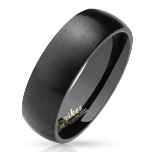 bague noire mat brossée