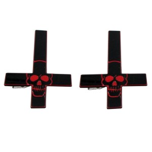 barrettes croix inversée crâne