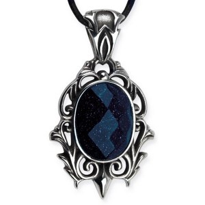 Pendentif Galaxy avec pierre bleue sombre pailletée