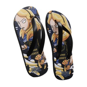 Tongs Noires Imprimées Alice