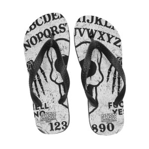 Tongs Blanches Imprimées Ouija Board Ghoul