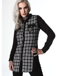 Chemise Tunique Femme Grise Design Badge Hyraw