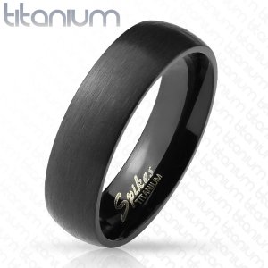 Bague Titane Noir Mat Brossée