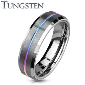 Bague Tungsten avec Rainure