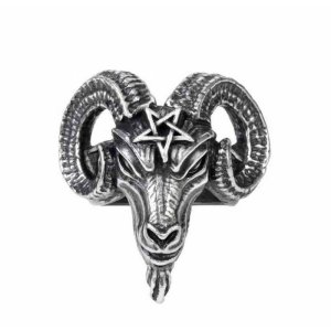 Bague Baphomet en Etain Fait Main en Angleterre