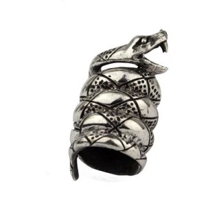 Bijoux de barbe et cheveux Serpent en Argent