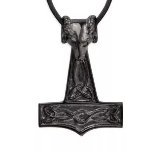 Pendentif Noir Marteau de Thor