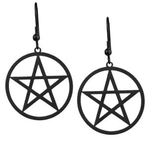 Boucles d'oreilles Pentacles noirs