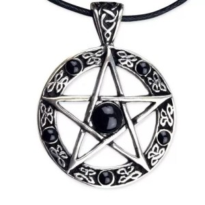 Pendentif Pentagramme Bronze et Onyx