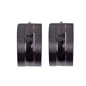 Anneaux pour Oreilles Centre Poli Noir en acier inoxydable