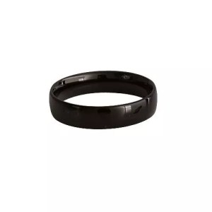 Bague noire 5mm en acier poli