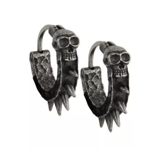 Anneaux Oreilles-Pics Crâne-Acier Inoxydable