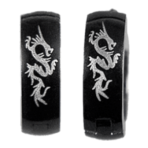 Anneaux Noirs Design Dragon