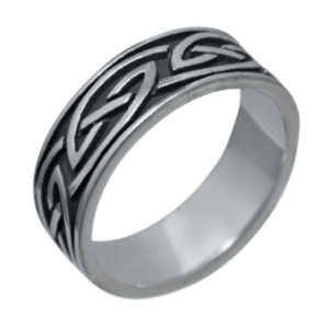 Bague Noeuds Celtiques gravés en Acier Inoxydable