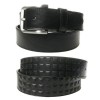 Ceinture Cuir Noir avec Pyramides en Relief