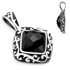 pendentif losange avec oxyde de zirconium noir