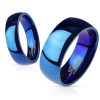 Bague Acier Bleu Brillant Façon Miroir
