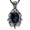 Pendentif Galaxy avec pierre bleue sombre pailletée