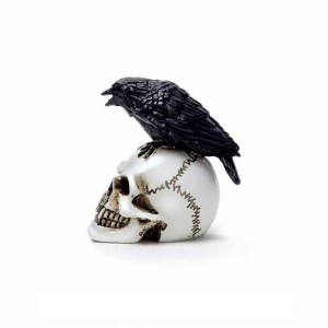 Miniature Corbeau sur Crâne en Résine