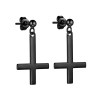 Boucles d'oreilles croix inversée noire