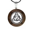 Pendentif Bois et Acier Noeud Celtique