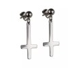 Boucles d'oreilles croix inversée acier