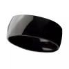 Bague noire en acier poli