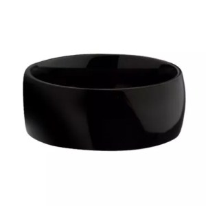 Bague noire en acier poli