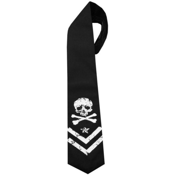 Cravate Noire Militaire Tête de Mort