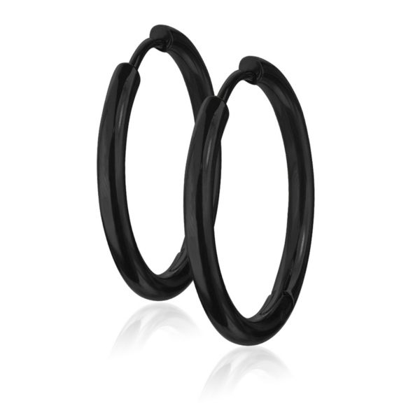 anneaux pour oreilles noirs 20mm