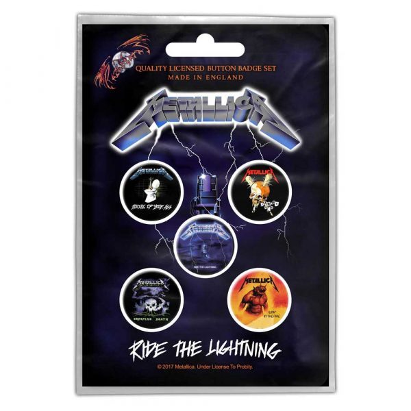 Badges Metallica Ride the Lightning Licence Officielle