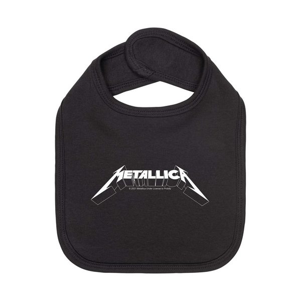 Bavoir Metallica Logo Blanc